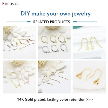 Jewellery Making Supplies 14K Gold Plated Ear Wires Wholesale Simple Earring Hooks For DIY Making Earrings Material