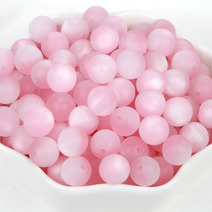 Matte Cat Eyes 100Pcs Colorful Resin Beads 8-16mm Round Loose Spacer Beads For Jewelry Making DIY Bracelet Necklace Handmade