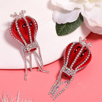 NEW 2PCS UV Plated Crown Hot Air Balloon Acrylic Beads DIY Pen Bead Phone Keychain Necklace Earring Bracelet Jewelry Accessories
