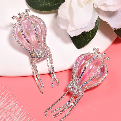 NEW 2PCS UV Plated Crown Hot Air Balloon Acrylic Beads DIY Pen Bead Phone Keychain Necklace Earring Bracelet Jewelry Accessories