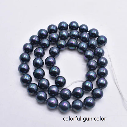 Natural Shell Painted Colors 8mm 50pcs/lot White Round Loose Beads For Jewelry Findings Bracelet Necklace Craft DIY Shell pearl