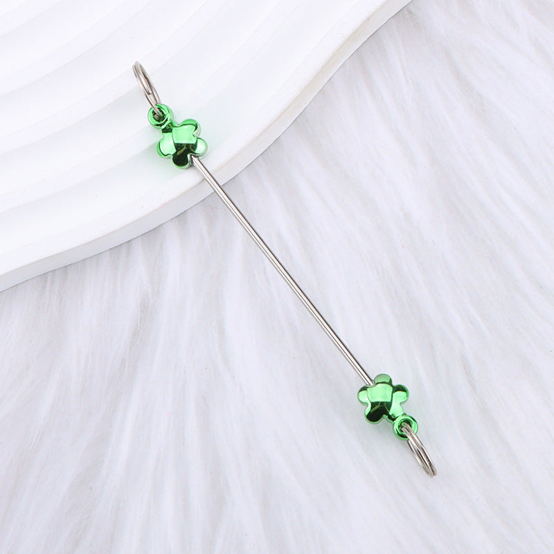 New love gourd flower star shape DIY beaded pole, metal keychain accessories pendant beaded pole