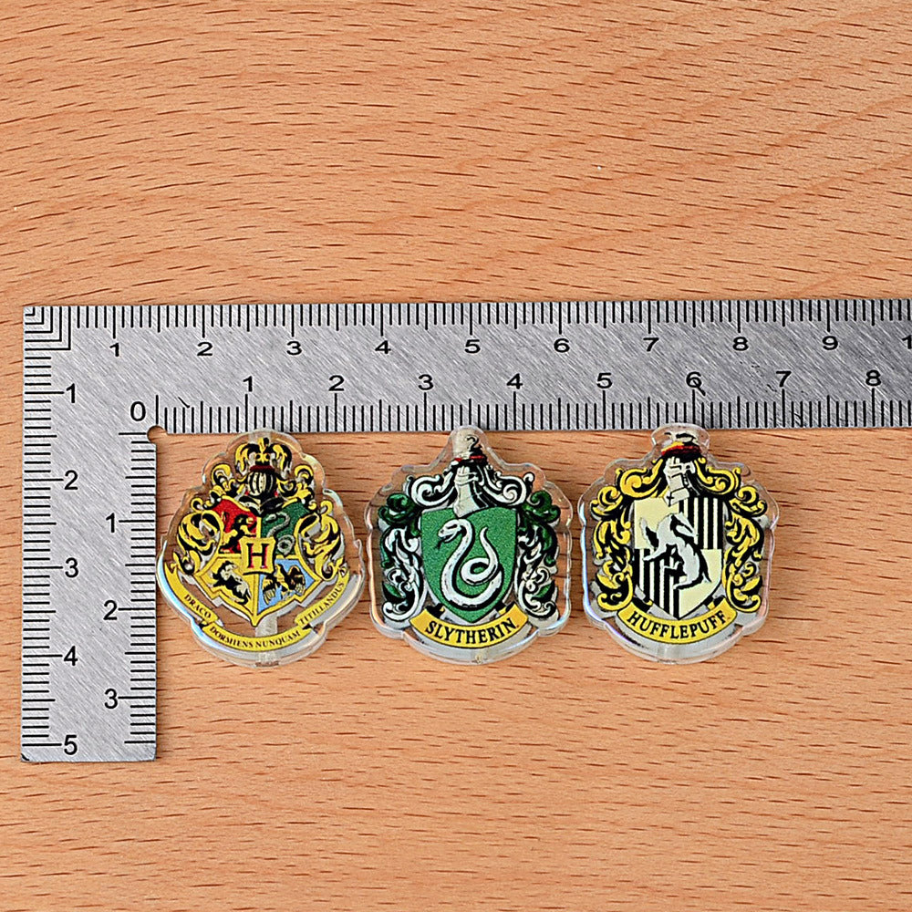 100Pcs Harry Potter Academy Badge Acrylic Sheet Beads Hogwarts Academy Badge DIY Handmade Bead Loose Jewelry Accessories
