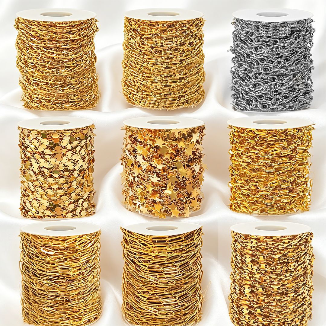 Stainless steel chain 18k real gold titanium steel necklace plain chain tail chain extension chain bracelet handmade jewelry accessories wholesale