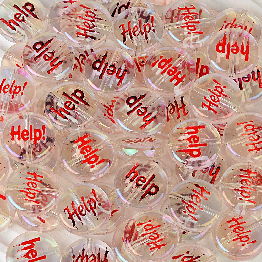 100Pcs luminous acrylic beads blood ghost hands help flat beads dark thriller halloween DIY handmade beaded accessories