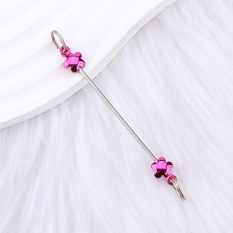 New love gourd flower star shape DIY beaded pole, metal keychain accessories pendant beaded pole