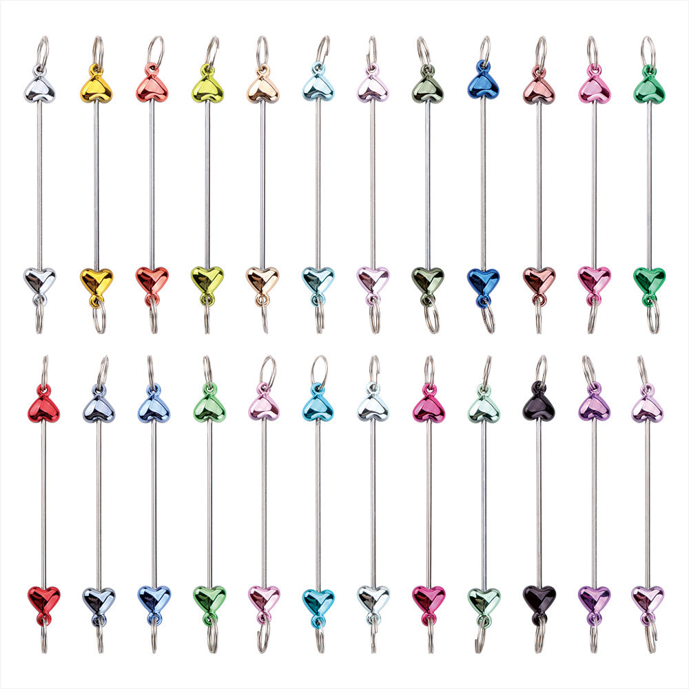 New love gourd flower star shape DIY beaded pole, metal keychain accessories pendant beaded pole