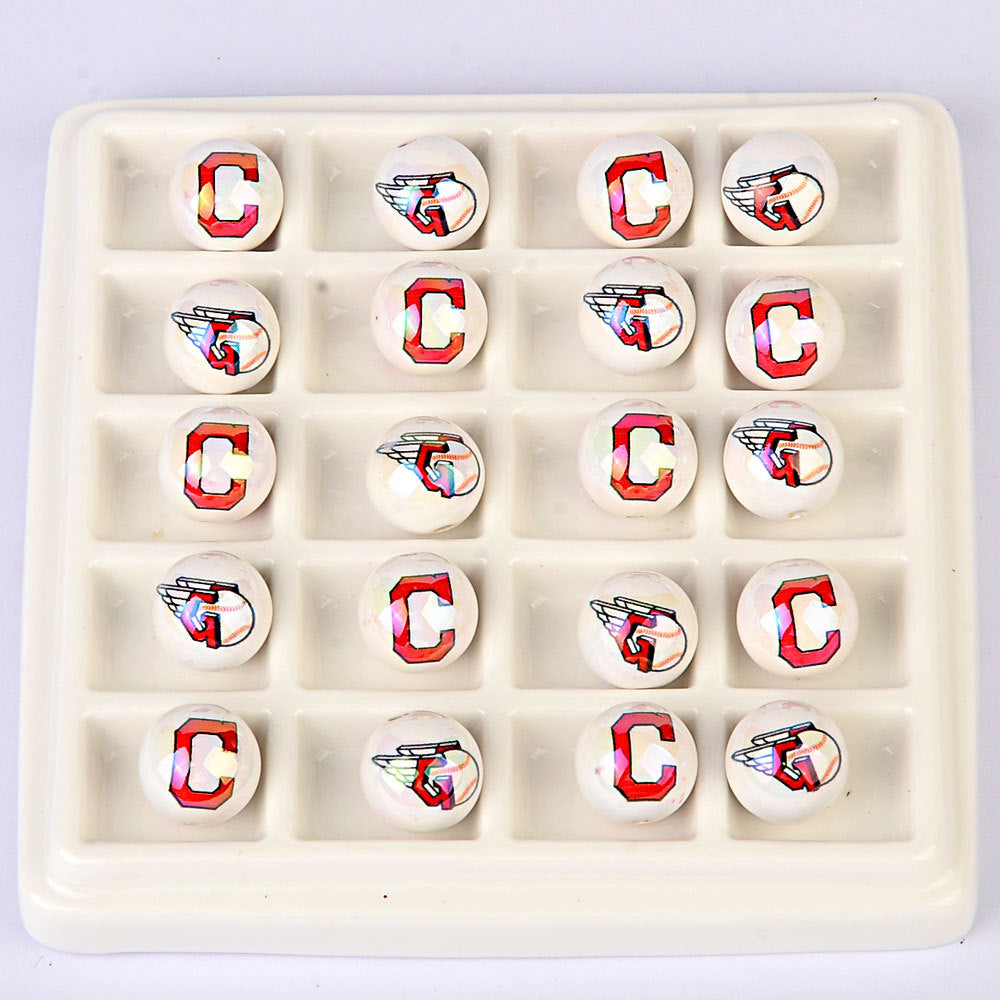 100Pcs acrylic printing MLB baseball round beads 16MM loose beads DIY bead pen car hanging accessories