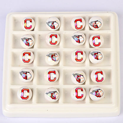 100Pcs acrylic printing MLB baseball round beads 16MM loose beads DIY bead pen car hanging accessories