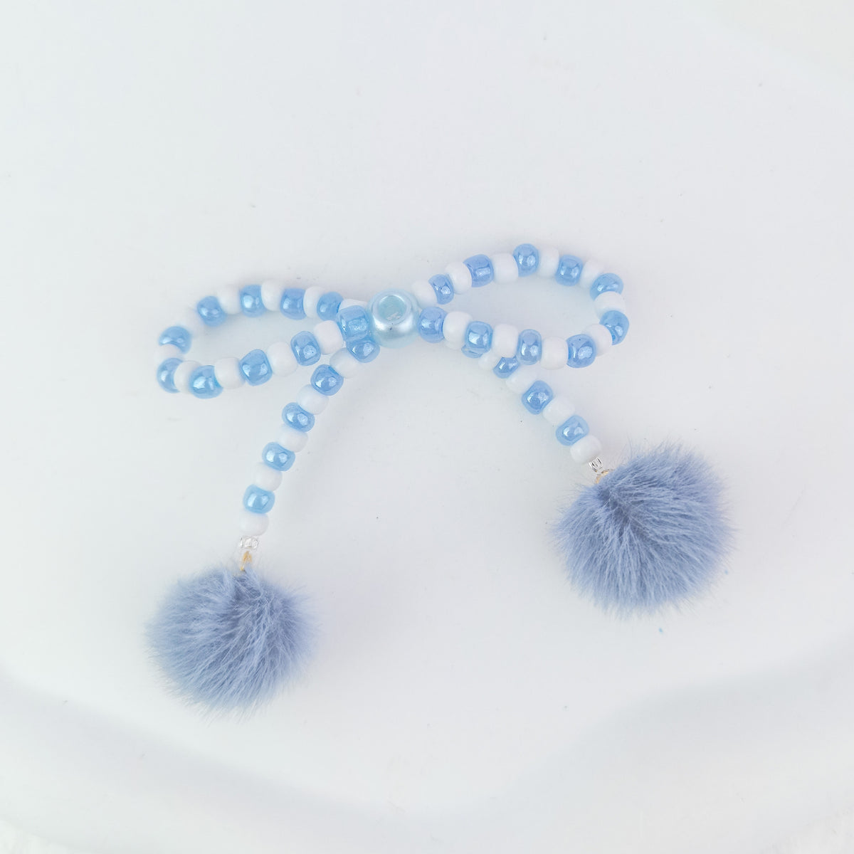 Versatile bow cute pen beaded DIY accessories mobile phone hanging beaded chain millet beads finished bow accessories