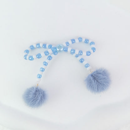 Versatile bow cute pen beaded DIY accessories mobile phone hanging beaded chain millet beads finished bow accessories