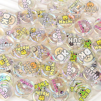 100Pcs UV plated color Korean boy group SEVENTEEN cake beaded DIY beaded pen mobile phone chain keychain jewelry accessories
