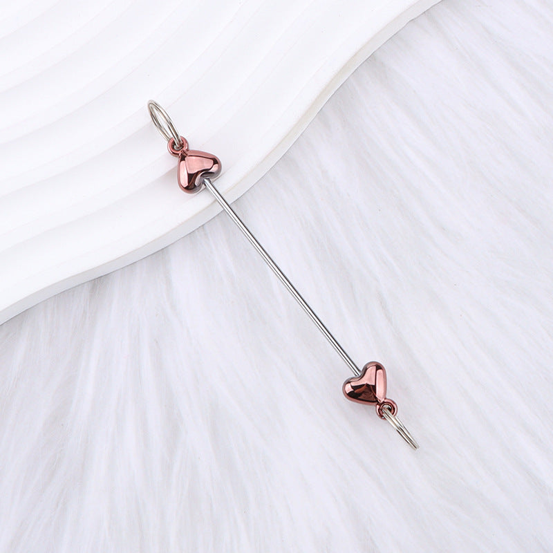 New love gourd flower star shape DIY beaded pole, metal keychain accessories pendant beaded pole