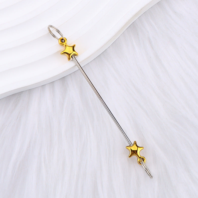 New love gourd flower star shape DIY beaded pole, metal keychain accessories pendant beaded pole