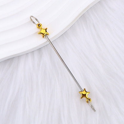 New love gourd flower star shape DIY beaded pole, metal keychain accessories pendant beaded pole