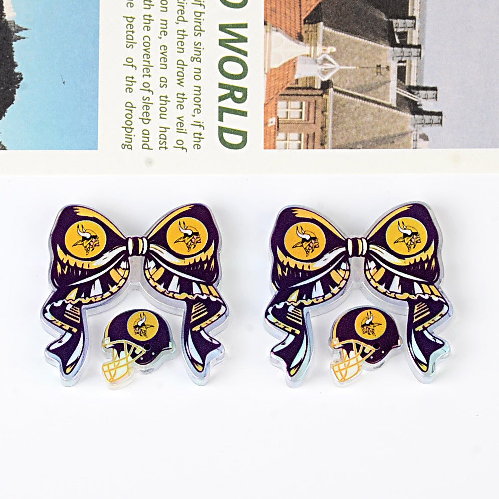 NFL NFL team bow pendant DIY bag pendant hairpin ballpoint pen decorative accessories beads