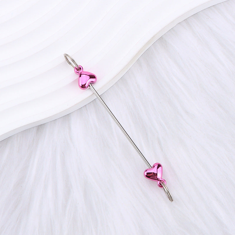 New love gourd flower star shape DIY beaded pole, metal keychain accessories pendant beaded pole