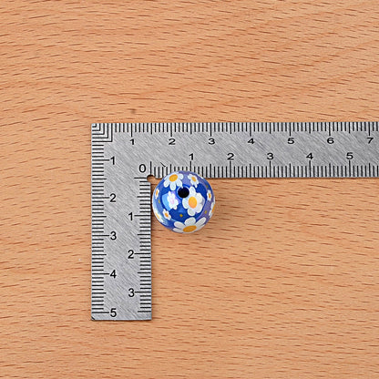100Pcs acrylic solid color plating color printing sun flower DIY live broadcast mobile phone rope keychain pen accessories beads