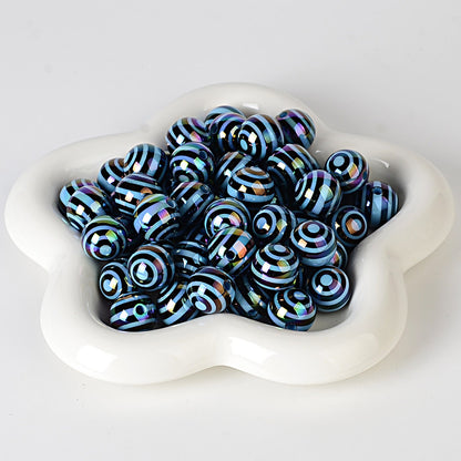 100Pcs 16mm acrylic plated colored circle lollipop straight hole round bead DIY bead pen keychain jewelry accessories loose beads