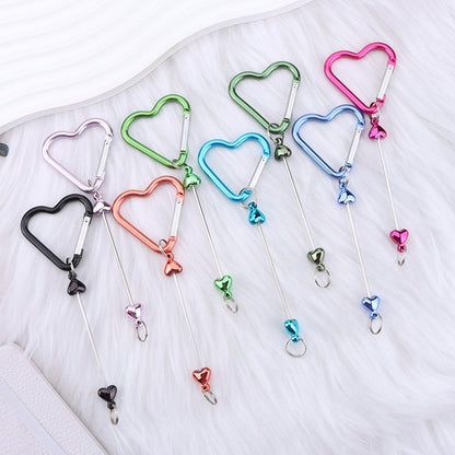 New DIY beaded love pole mountaineering buckle, gourd hook keychain wallet, backpack pendant heart-shaped outdoor use