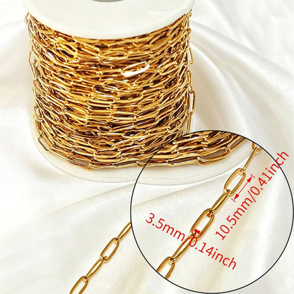 Stainless steel chain 18k real gold titanium steel necklace plain chain tail chain extension chain bracelet handmade jewelry accessories wholesale
