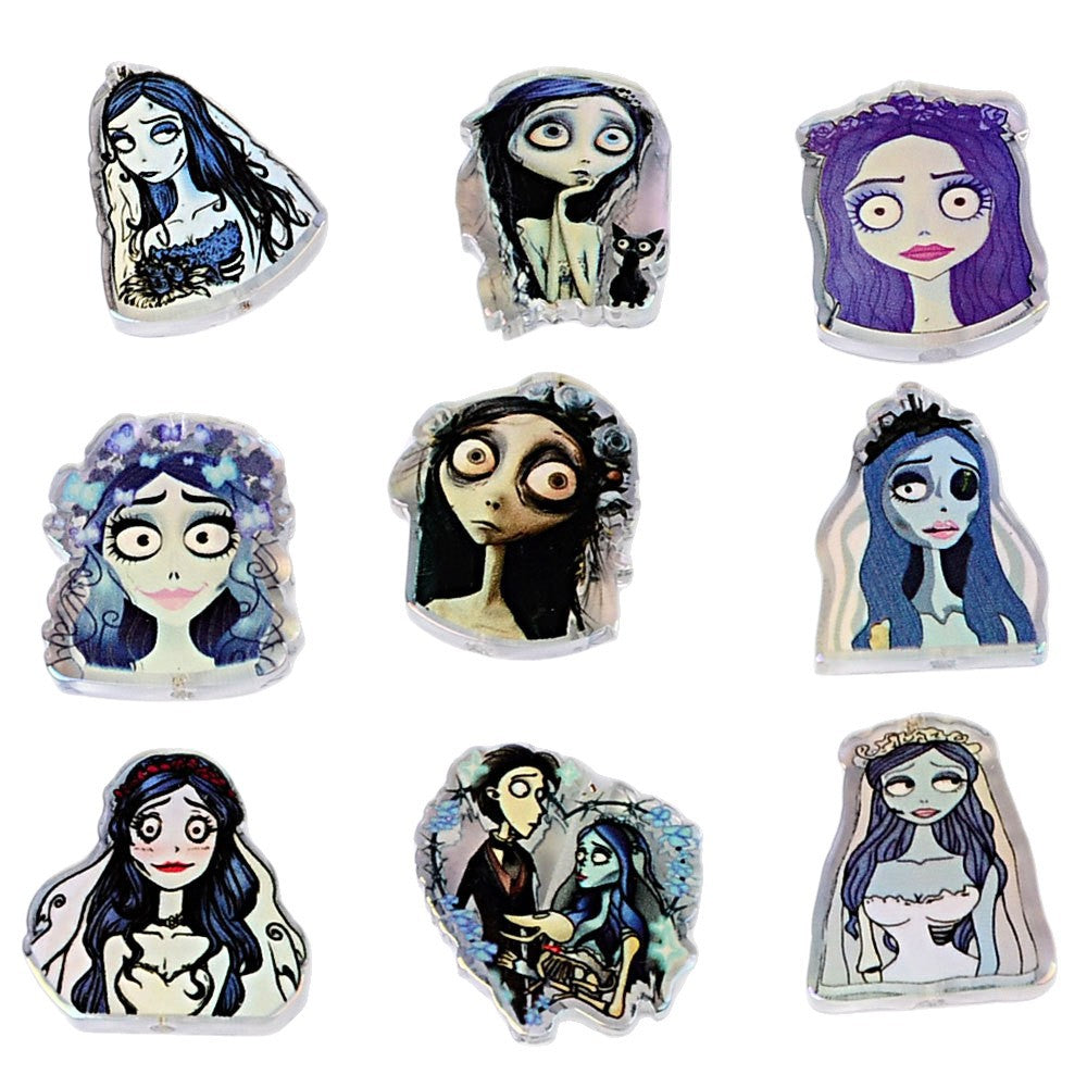 100Pcs Halloween Elements Zombie Bride Through Hole Acrylic Sheet Bead DIY Keychain Pendant Accessories Wholesale