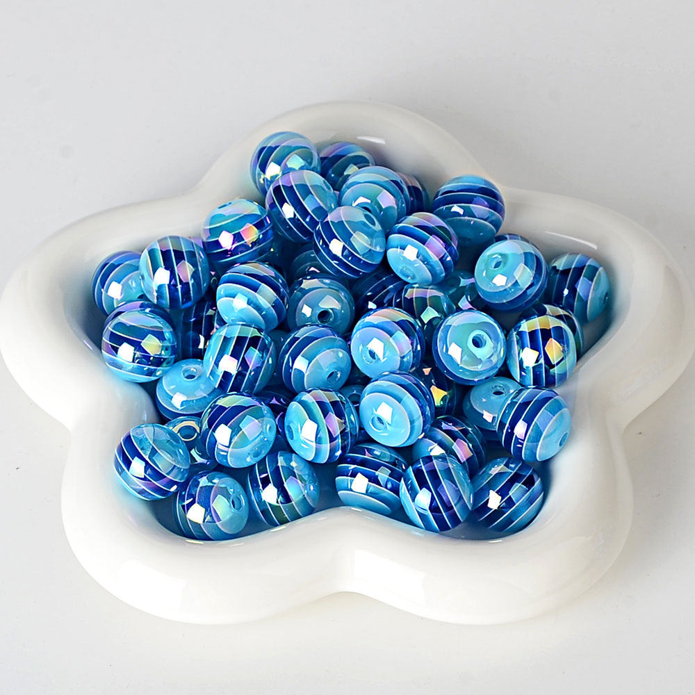 100Pcs 16mm jelly candy color striped beads color beads loose beads DIY handmade bead pen mobile phone chain material accessories
