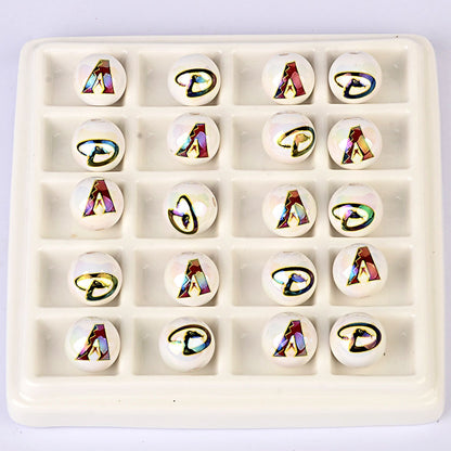 100Pcs acrylic printing MLB baseball round beads 16MM loose beads DIY bead pen car hanging accessories