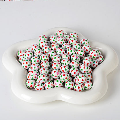 100Pcs acrylic color love round beads LOVE letter printing beads DIY handmade jewelry accessories Valentine's Day loose beads