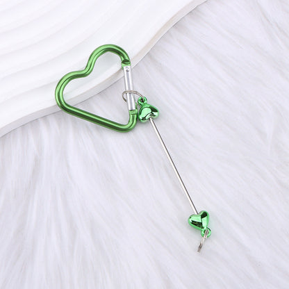 New DIY beaded love pole mountaineering buckle, gourd hook keychain wallet, backpack pendant heart-shaped outdoor use