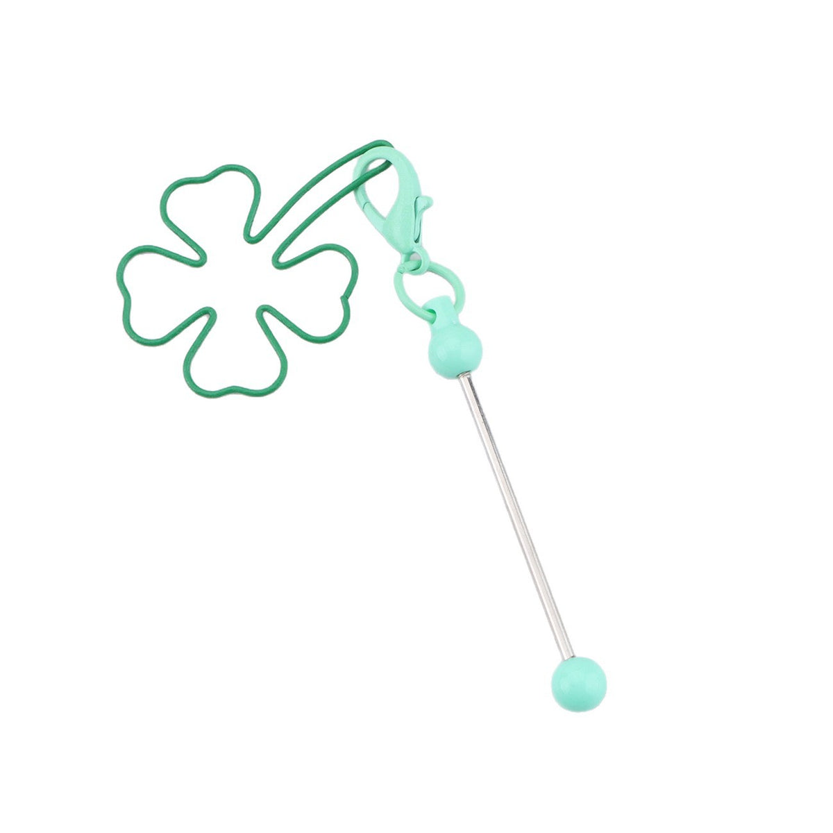 New four-leaf clover keychain, creative DIY beaded four-leaf clover shape keychain, backpack, luggage pendant in stock.