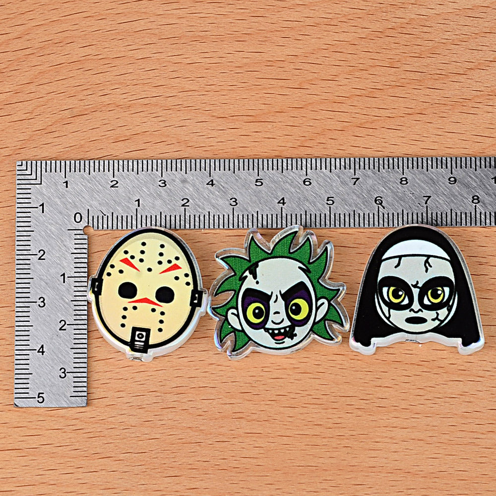 100Pcs Halloween dark horror character avatar acrylic sheet DIY handmade beaded accessories printed patch jewelry