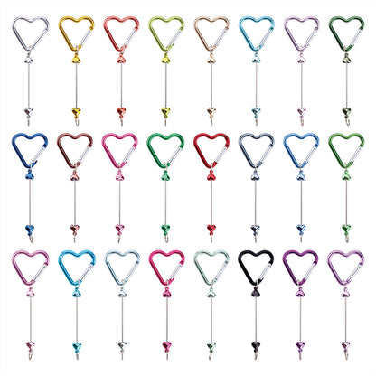New DIY beaded love pole mountaineering buckle, gourd hook keychain wallet, backpack pendant heart-shaped outdoor use