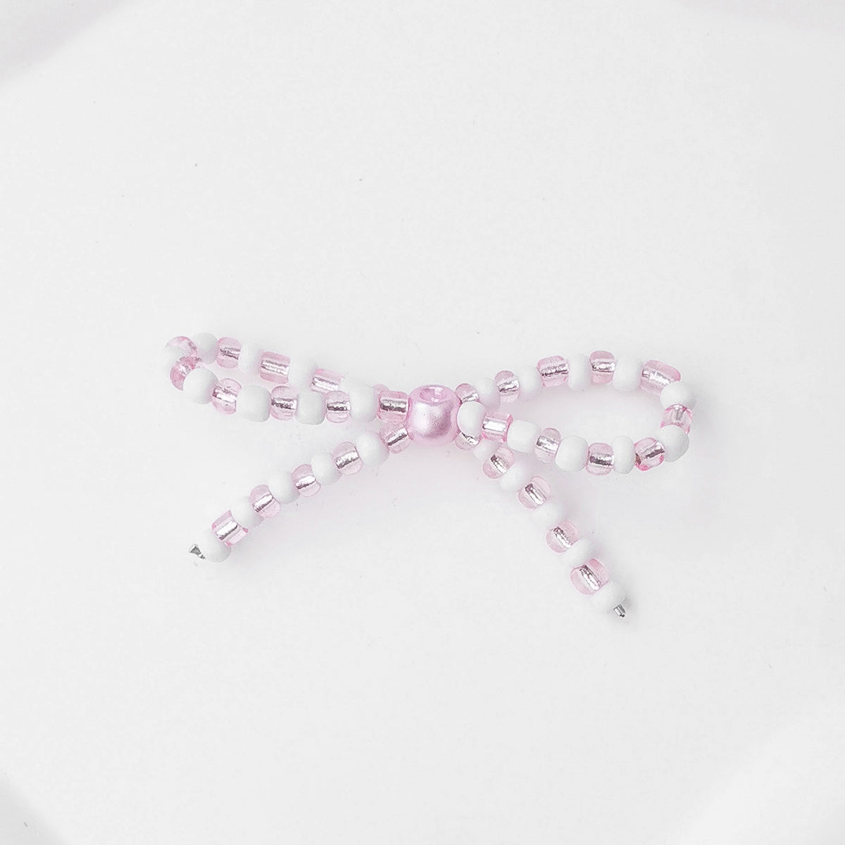 Versatile bow cute pen beaded DIY accessories mobile phone hanging beaded chain millet beads finished bow accessories