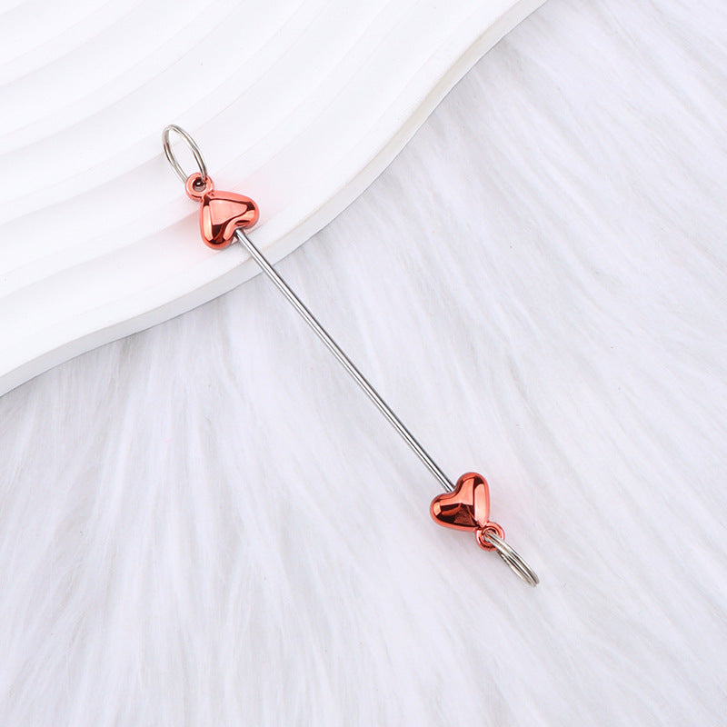 New love gourd flower star shape DIY beaded pole, metal keychain accessories pendant beaded pole