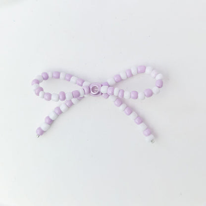 Versatile bow cute pen beaded DIY accessories mobile phone hanging beaded chain millet beads finished bow accessories