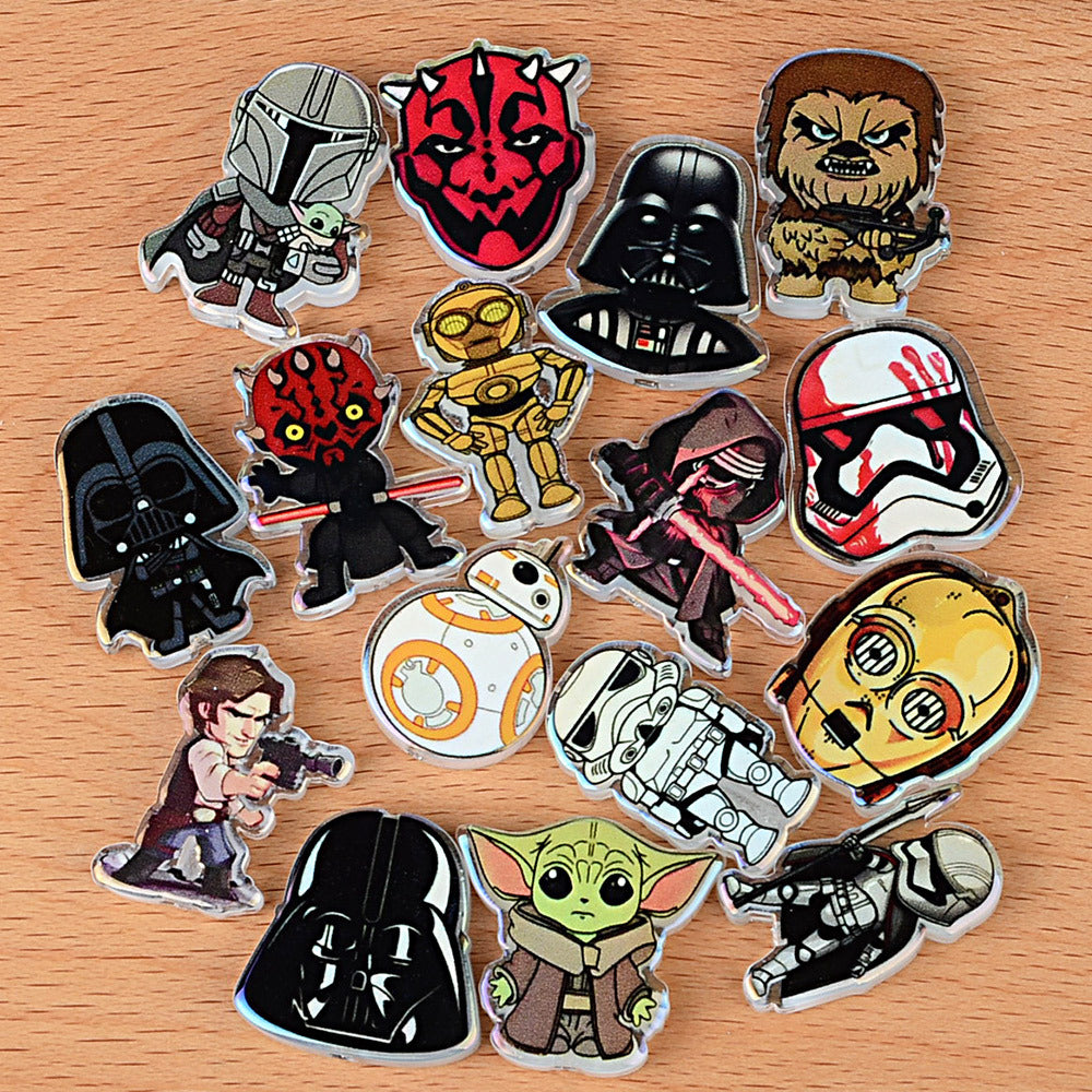 100Pcs Star Wars acrylic sheet printing loose beads DIY bead pen keychain accessories wholesale DIY bracelet loose beads