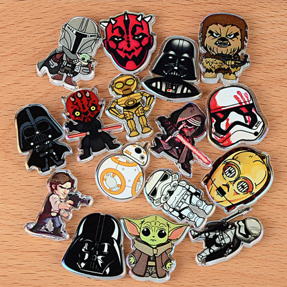 100Pcs Star Wars acrylic sheet printing loose beads DIY bead pen keychain accessories wholesale DIY bracelet loose beads