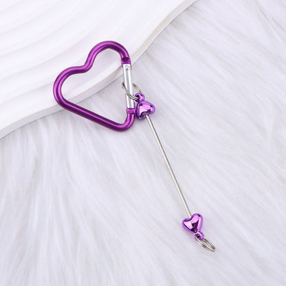 New DIY beaded love pole mountaineering buckle, gourd hook keychain wallet, backpack pendant heart-shaped outdoor use