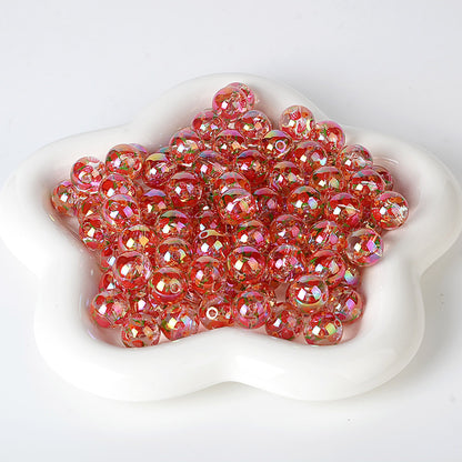 100Pcs 16mm acrylic beaded printed strawberry round beads DIY mobile phone rope keychain accessories jewelry material wholesale