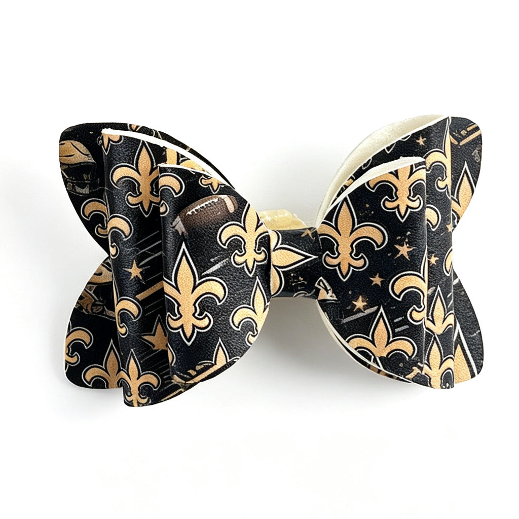 Cross-border fashion football team bow creative fashion PU beaded new DIY acrylic sugar loose beads