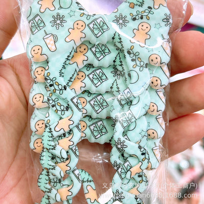 70*59mm双面印花飘带蝴蝶结燕尾蝴蝶结竖孔diy咕笔串珠笔包挂配件