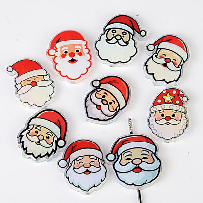 100Pcs Christmas series cartoon Santa Claus snowman Christmas tree acrylic sheet DIY handmade jewelry materials wholesale