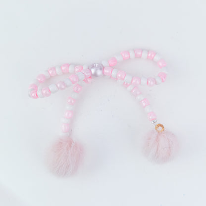 Versatile bow cute pen beaded DIY accessories mobile phone hanging beaded chain millet beads finished bow accessories