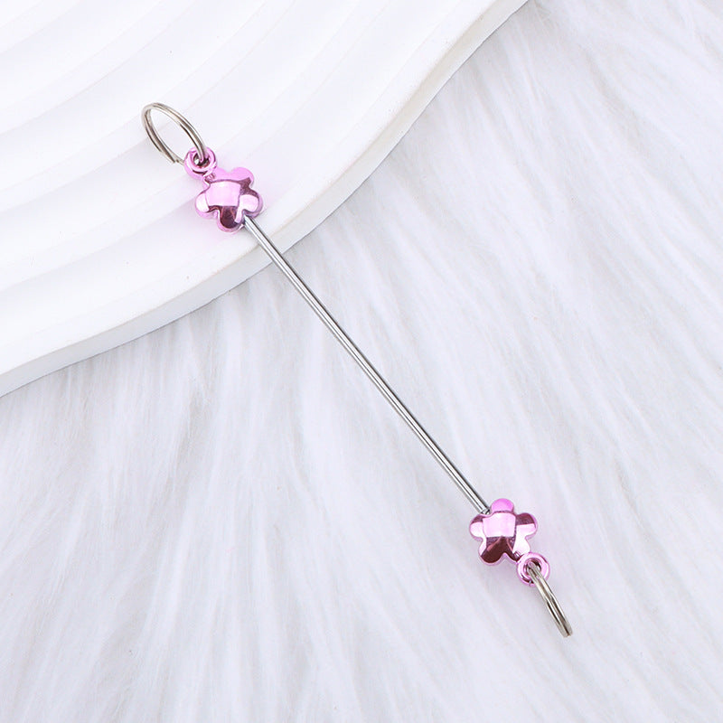 New love gourd flower star shape DIY beaded pole, metal keychain accessories pendant beaded pole