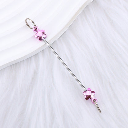 New love gourd flower star shape DIY beaded pole, metal keychain accessories pendant beaded pole