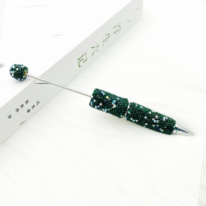 1pcs DIY heavy industry full diamond bead pen, creative handmade diamond-encrusted personalized luxury gift pen ballpoint pen spot wholesale