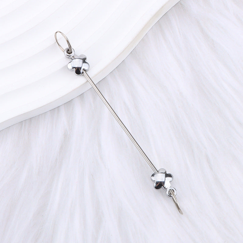 New love gourd flower star shape DIY beaded pole, metal keychain accessories pendant beaded pole