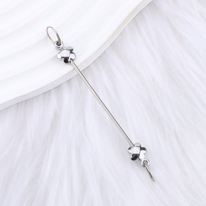 New love gourd flower star shape DIY beaded pole, metal keychain accessories pendant beaded pole