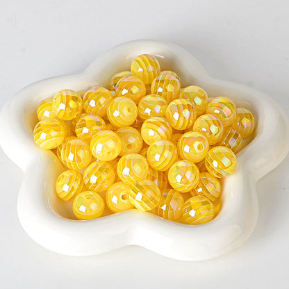 100Pcs 16mm jelly candy color striped beads color beads loose beads DIY handmade bead pen mobile phone chain material accessories